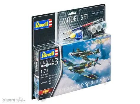 Model Set Combat Set Bf109G-10 & Spit. Mk.V 1/72 Revell 63710