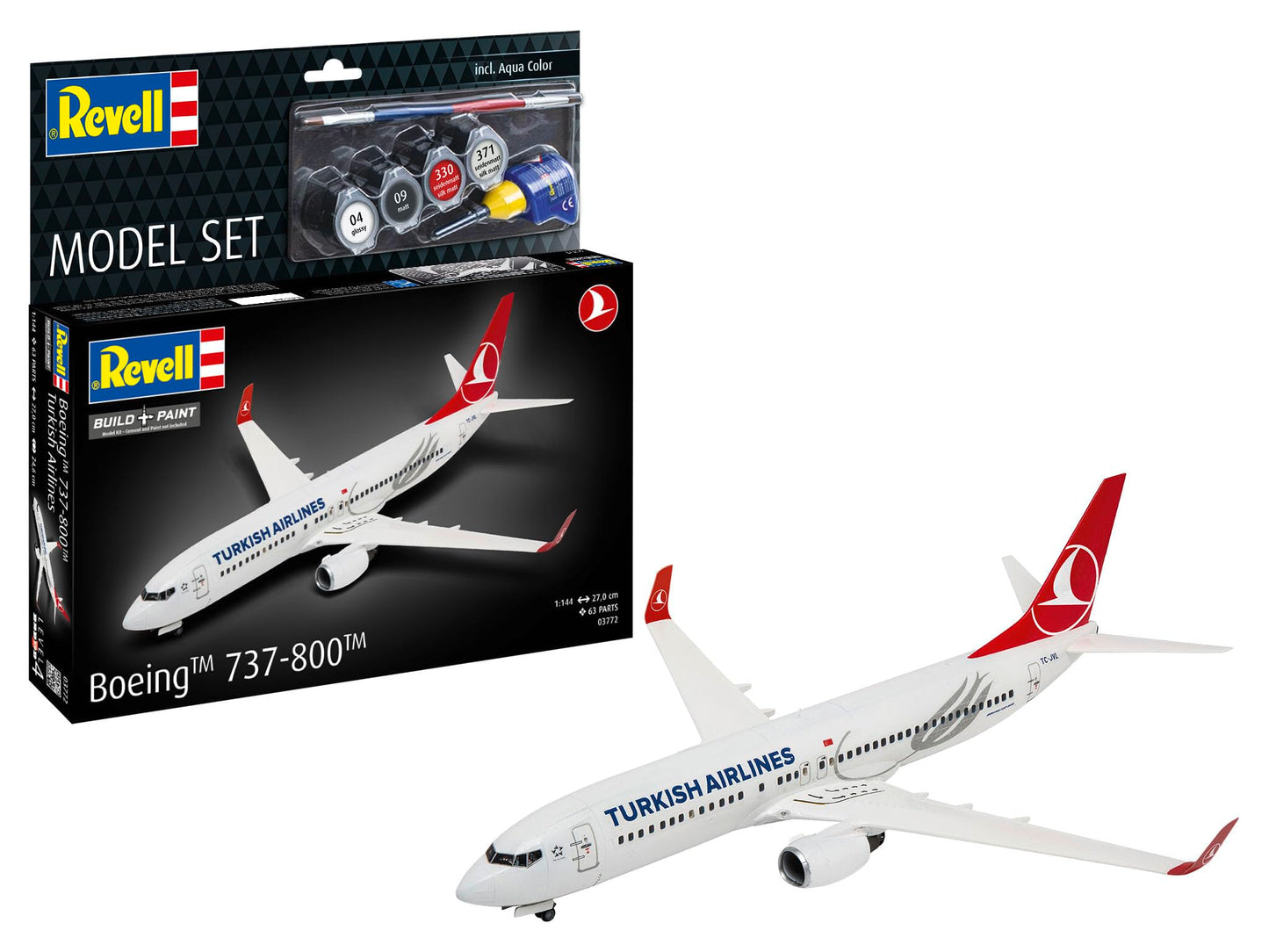 Model Set Boeing 737-800 Turkish Airlines - 1/144 Scale Revell 63772