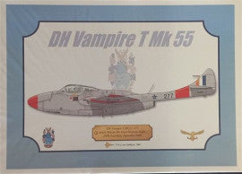 SAAF De Havilland Vampire T.Mk.55 Profile Poster SAC54