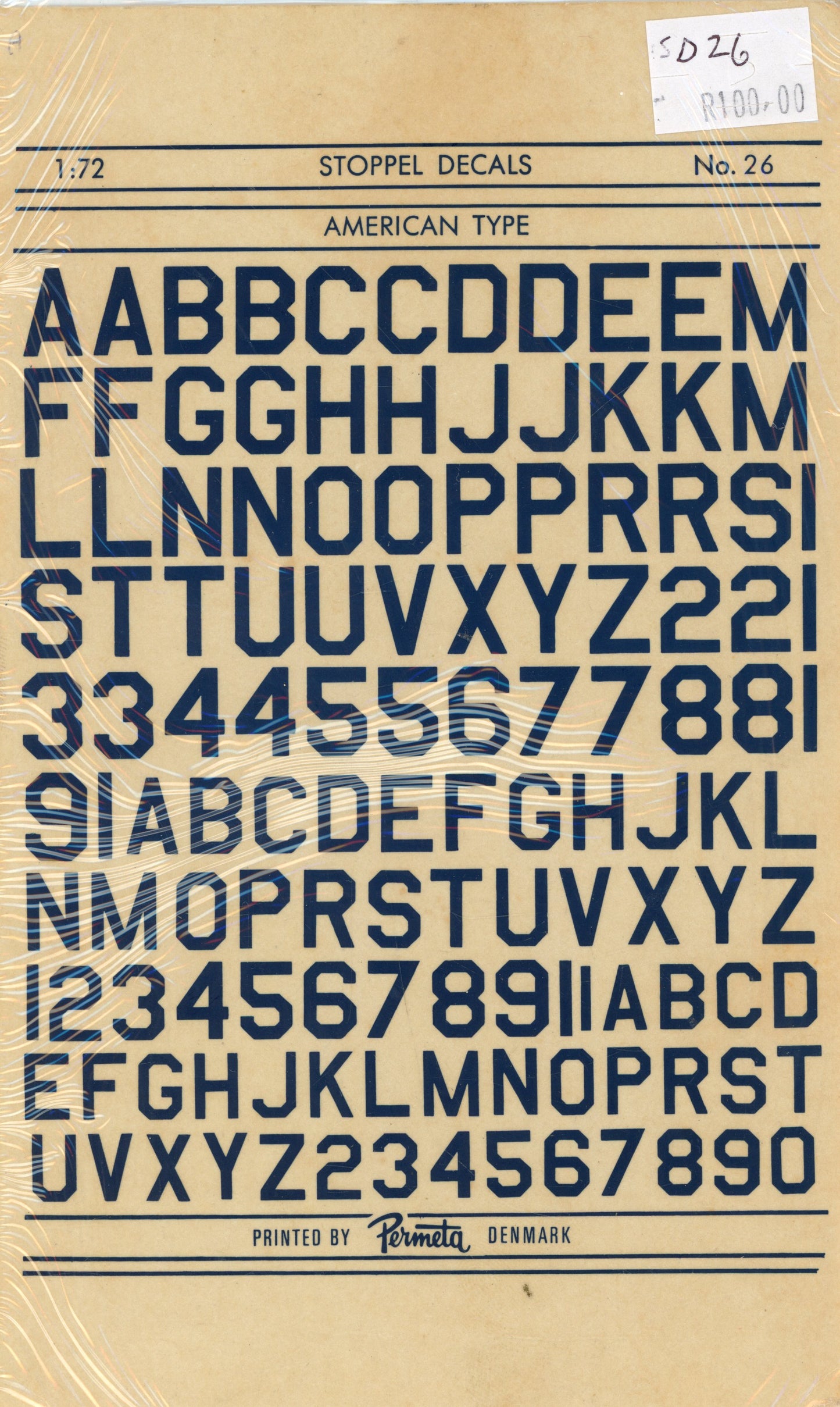 American Type Letters & Numbers Black - 1/72 Scale Stoppel Decals SD26