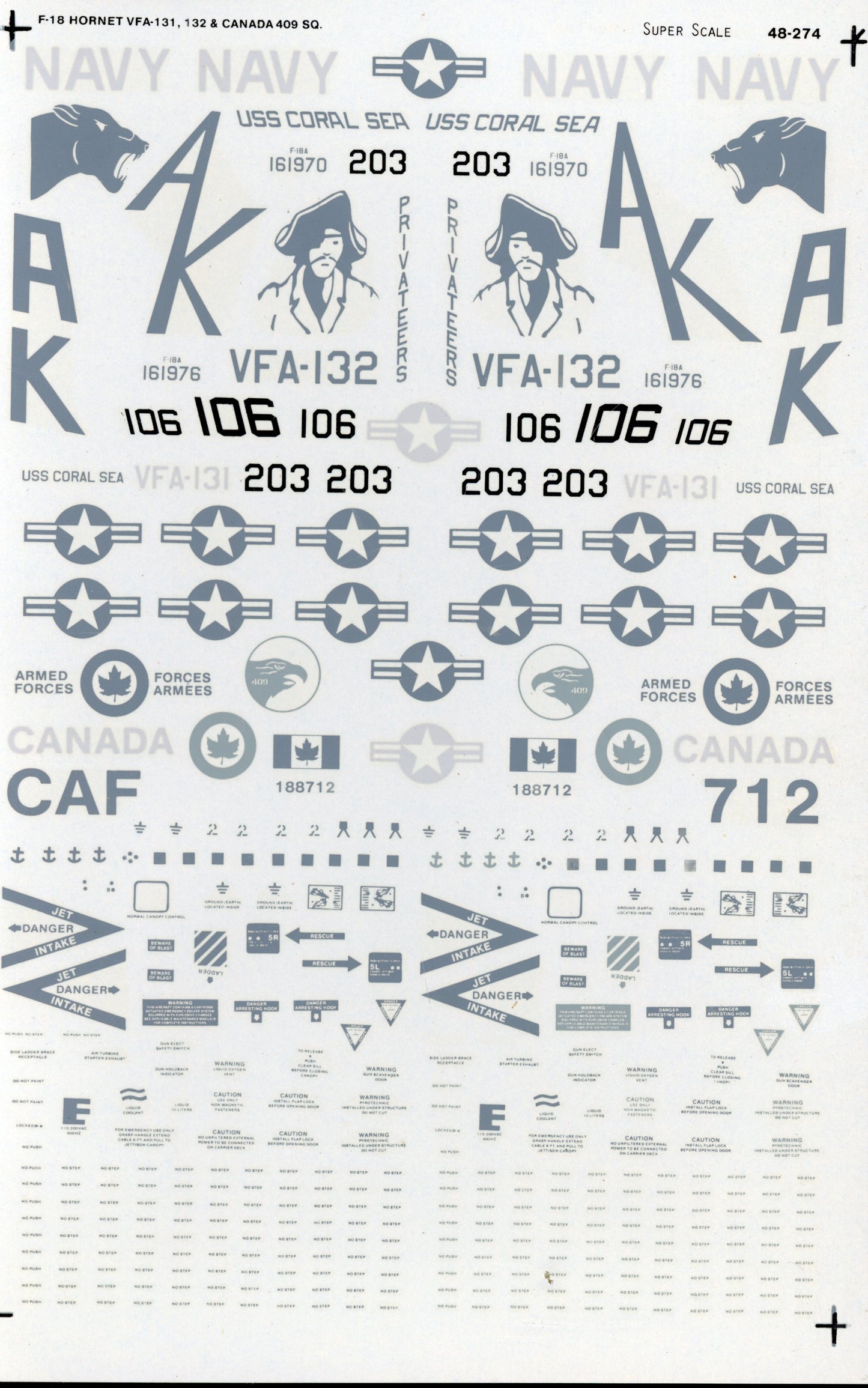 F-18 Hornet - 1/72 Scale Super Scale International Inc. SS48-274