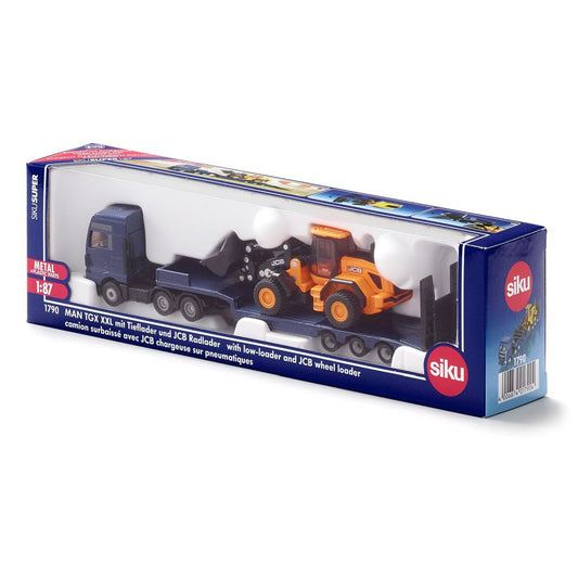 MAN TGX XXL w/low loader & JCB wheel loader 1/87 Siku 1790