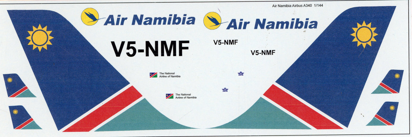 Air Namibia Airbus A340 V5-NMF - 1/144 Scale MAV Decals TAS5107