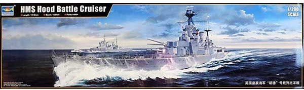HMS Hood Battle Cruiser - 1/200 Scale Trumpeter 03710