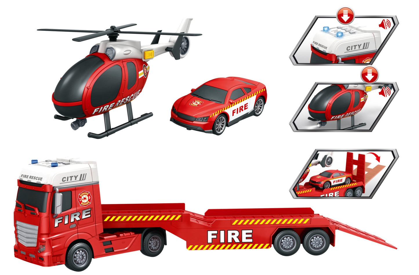 Fire Rescue Transporter Set (53cm) Toy Star TS666-67F