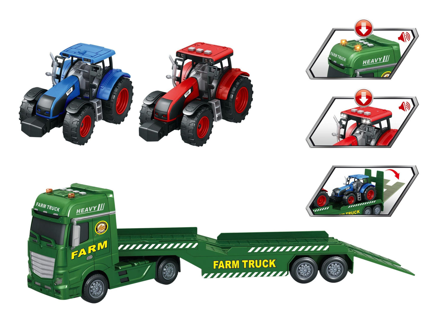 Transporter Truck w/2 Tractors (54cm) Toy Star TS666-69F