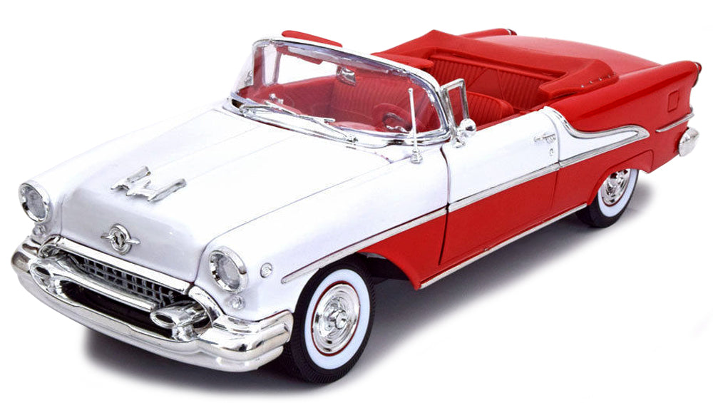 Oldsmobile Super 88 Convertible Red/White 1955 - 1/18 Scale Welly 19869CR