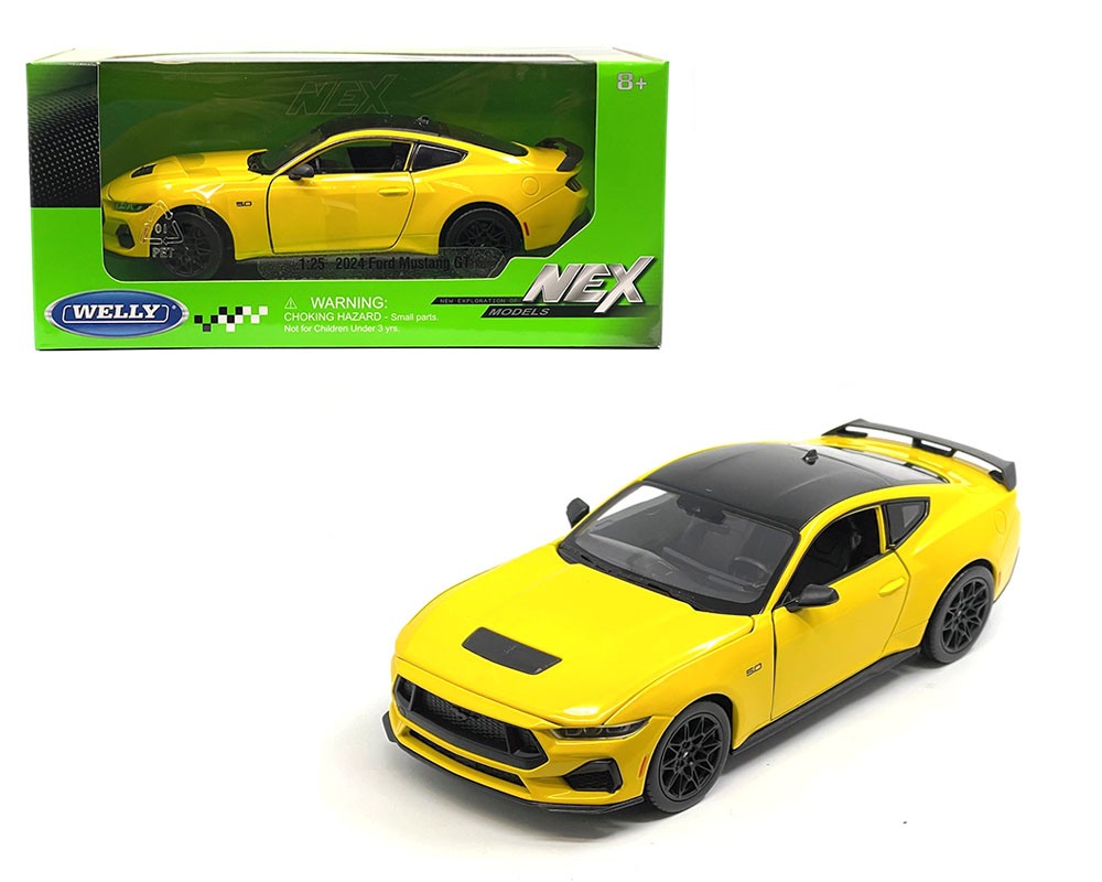 Ford Mustang GT 2024 Yellow - 1/25 Scale Welly 24123