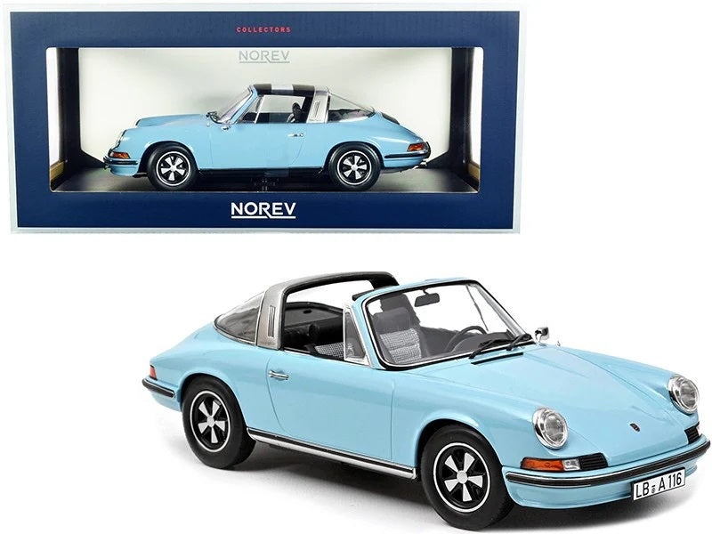 PORSCHE 911 S TARGA LIGHT BLUE 1973 1/18 Scale NOREV MTDNOR187642