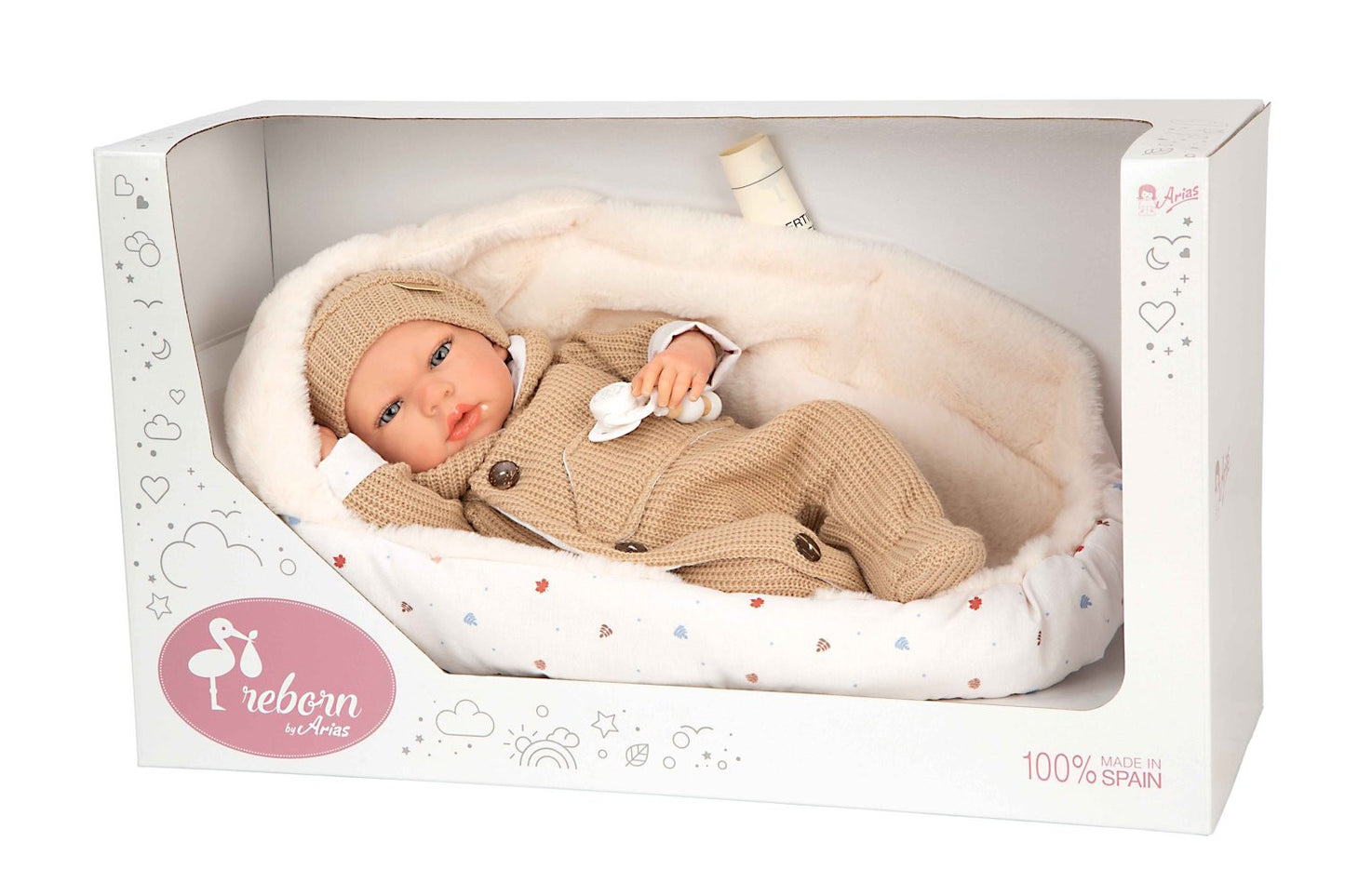 Arias Reborn Olona Handmade Weighted Soft Body Doll includes Dummy and Blanket and Holder - 40cm Arias 98182