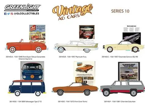Vintage Ad Cars Series 10 set off 6 1/64 GreenLight GR39140/48