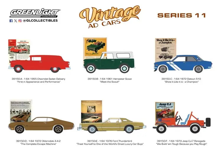 Vintage Ad Cars Series 11 set off 6 1/64 GreenLight GR39150