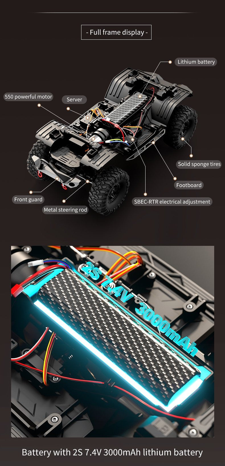 R/C R1013 Rubicon (2 Speed Gear Box) Blue 1/10 RC Leading HTRC1115