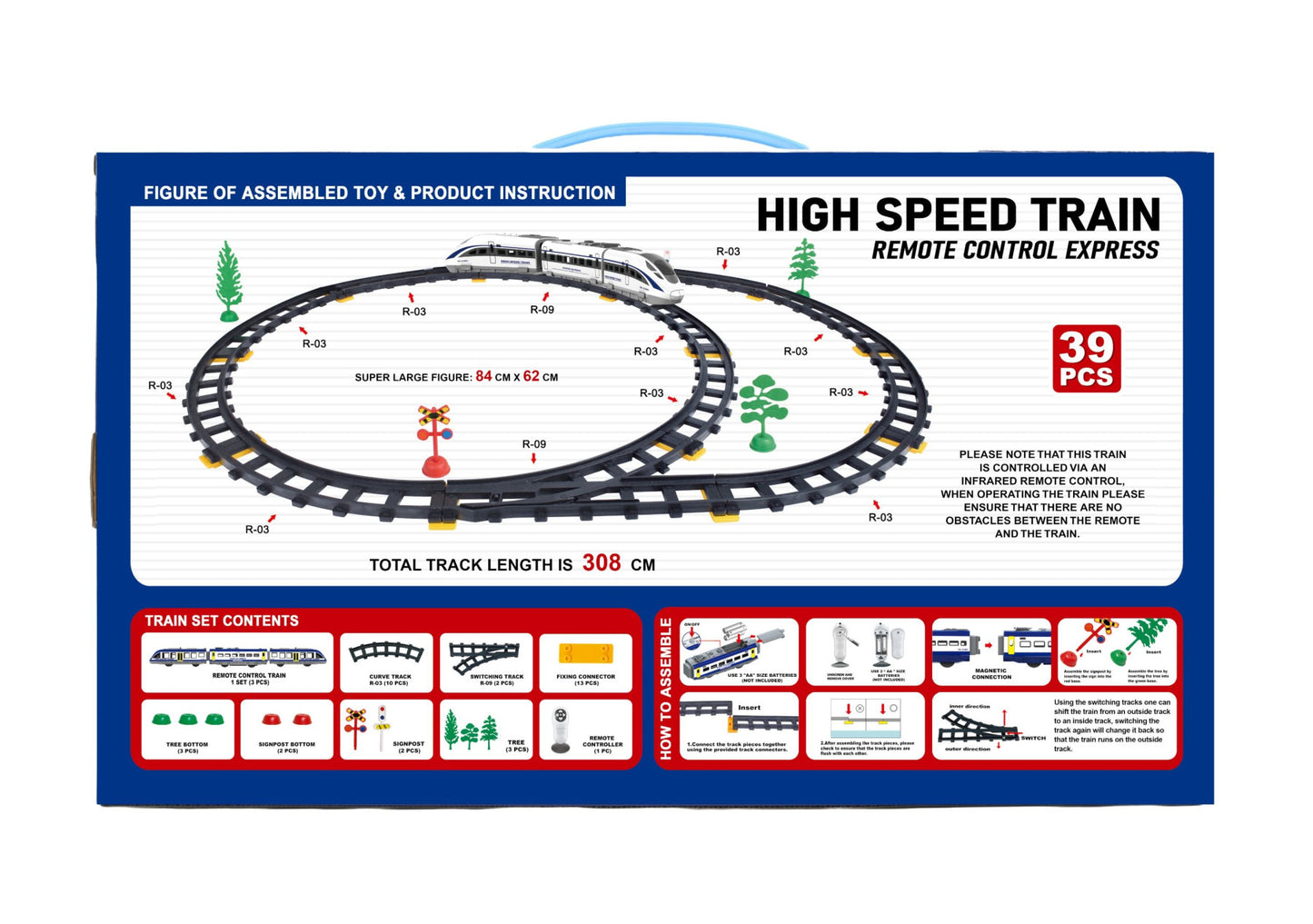 R/C High Speed Train w/light & sound (39pcs) RC Leading HTRC1132