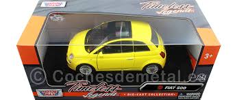 FIAT Nuova 500 Yellow - 1/24 Scale - MotorMax - MOT73373