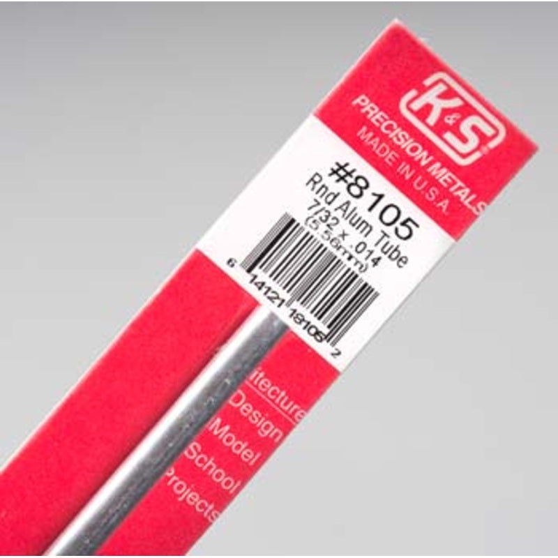 7/32" Aluminium Tube 12" .014 Wall 1 pcs - K&S - K&S8105