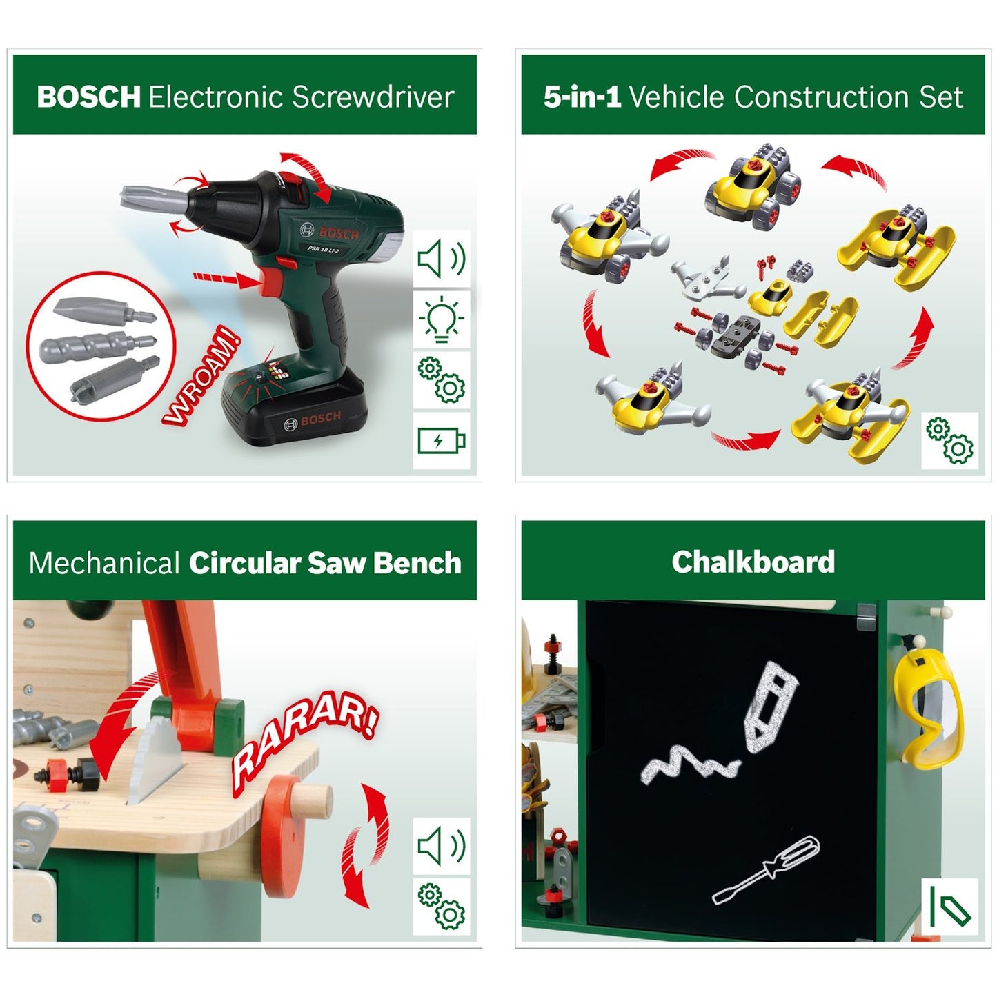 Bosch - Wooden Workbench with Pine Wood Klein Toys 8734
