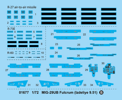 MIG-29UB Fulcrum (IZDELIYE 9.51) - 1/72 Scale - Trumpeter - TRU01677