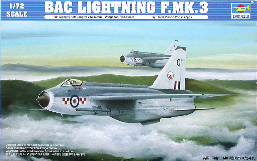 English Electric (BAC) Lightning F.Mk.3 - 1/72 Scale - Trumpeter - TRU01635