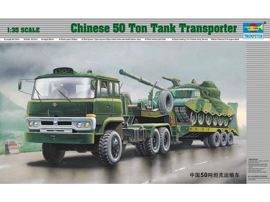 Vehicle-CHN 50T Tank Transporter - 1/35 Scale - Trumpeter - TRU00201
