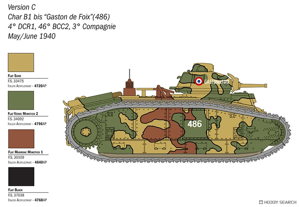 Char B1 Bis - 1/56 Scale - Italeri - IT25766