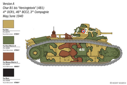 Char B1 Bis - 1/56 Scale - Italeri - IT25766