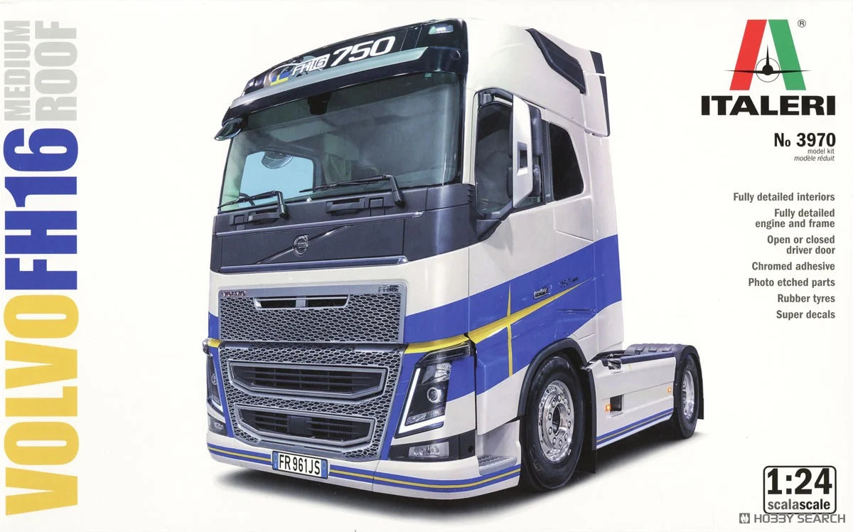 Volvo FH16 Medium Roof w/PE Parts - 1/24 Scale - Italeri - IT3970