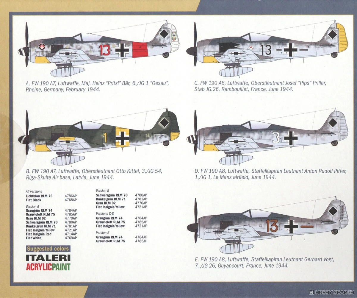 Fw 190 A-8/F Aces - 1/72 Scale - Italeri - IT1490