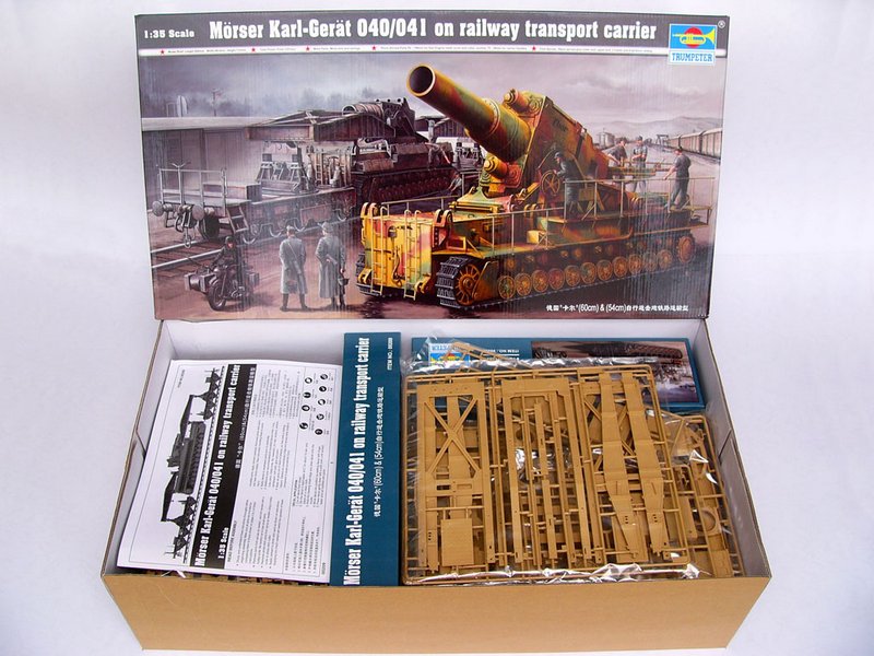 Morser Karl-Gerat 040/041 on railway transport carrier - 1/35 Scale - Trumpeter - TRU00209