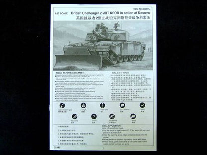 British Challenger II-KFOR in action at Kosovo - 1/35 Scale - Trumpeter - TRU00345