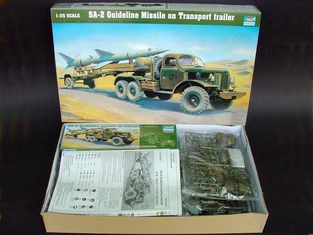 SAM-2 Guideline Missile on Transport trailer - 1/35 Scale - Trumpeter - TRU00204
