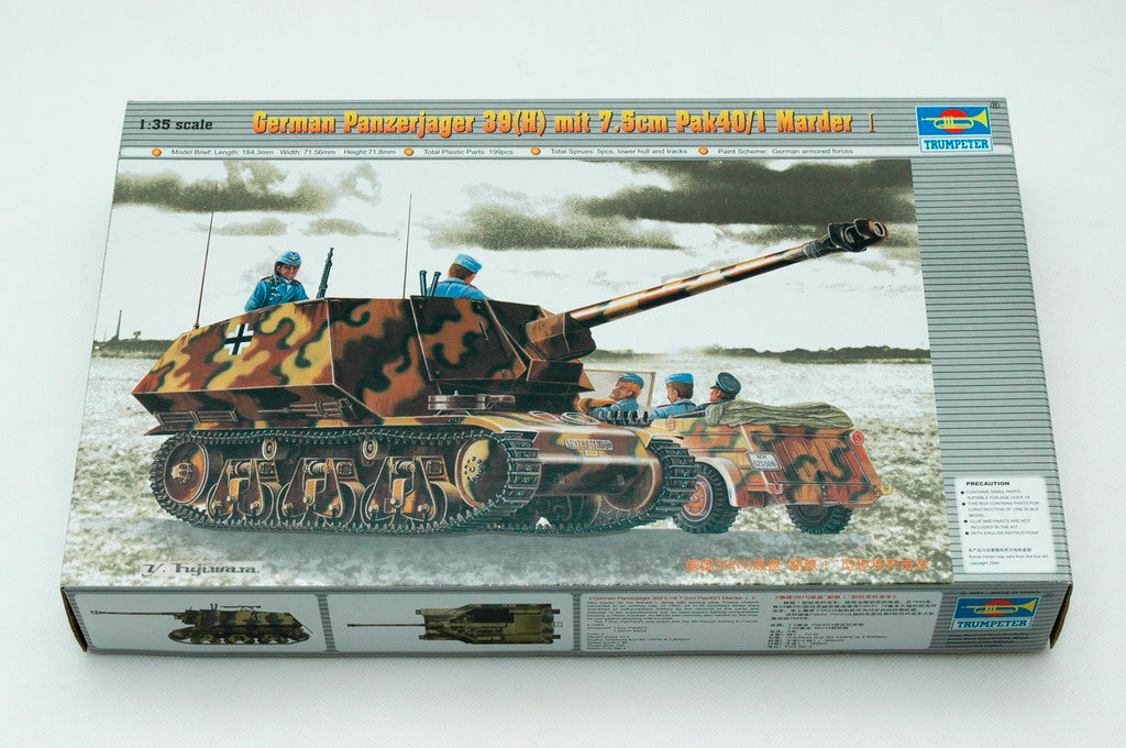 German Panzerjager 39(H) mit 7.5cm Pak40/1 Marder - 1/35 Scale - Trumpeter - TRU00354