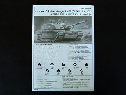British Challenger 2 MBT (Op.Telic) Iraq 2003 - 1/35 Scale - Trumpeter - TRU00323