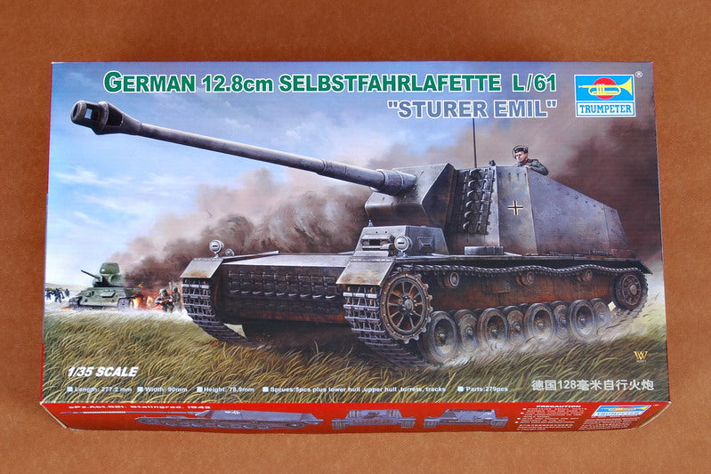 German 12.8cm SELBSTFAHRLAFETTE L/61 STURER EMIL - 1/35 Scale - Trumpeter - TRU00350