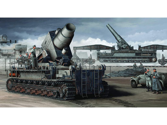 Morser Karl-Gerat 040/041 (Initial Version) on railway transport carrier - 1/35 Scale - Trumpeter - TRU00208