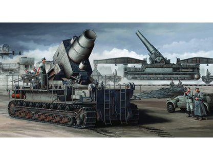 Morser Karl-Gerat 040/041 (Initial Version) on railway transport carrier - 1/35 Scale - Trumpeter - TRU00208