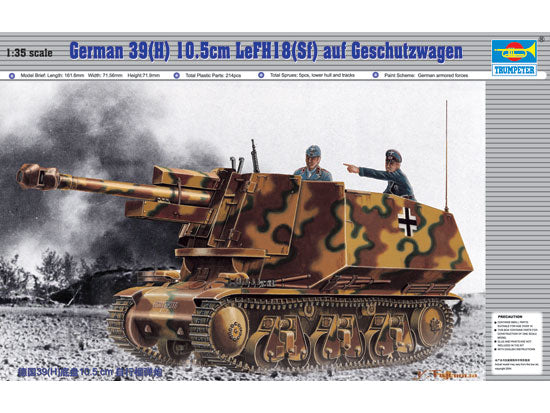 German 39(H) 10.5cm LeFH18(Sf) auf Geschutzwagen - 1/35 Scale - Trumpeter - TRU00353