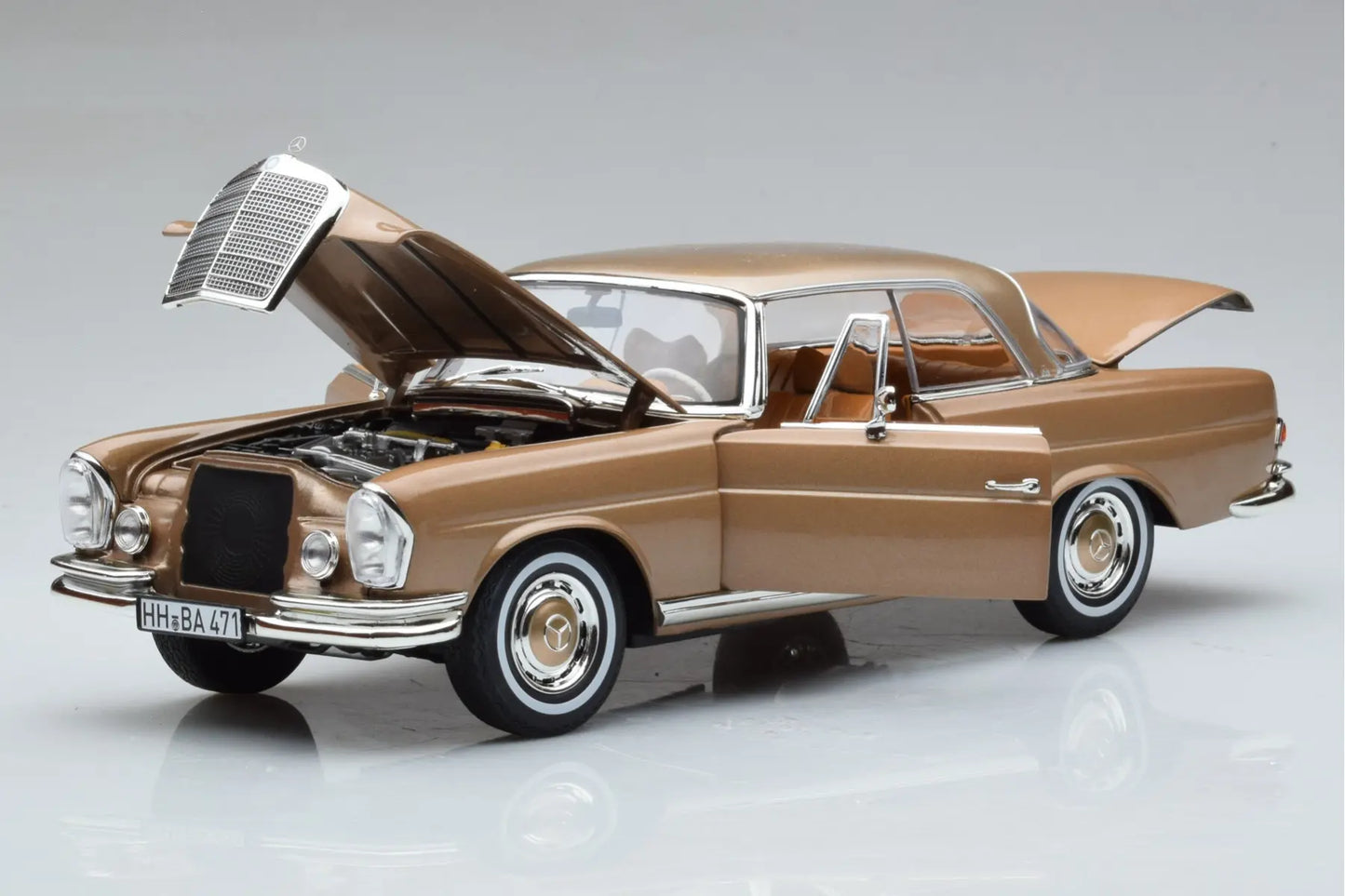 MERCEDES-BENZ 250 SE COUPE GOLD METALLIC 1969 1/18 Scale NOREV MTDNOR183759