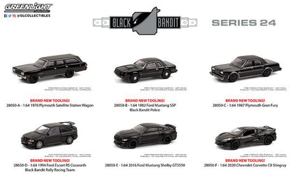 Chev Corvette C8 Stingray Black Bandit S 24 6 off 2020 - 1/64 Scale - Greenlight - GR28050-F