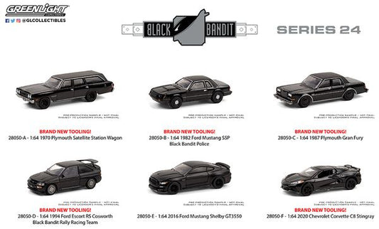 Chev Corvette C8 Stingray Black Bandit S 24 6 off 2020 - 1/64 Scale - Greenlight - GR28050-F