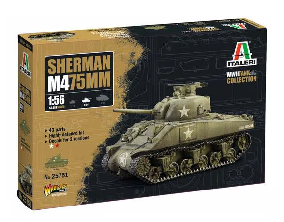 M4 Sherman 75mm - 1/56 Scale - Italeri - IT25751