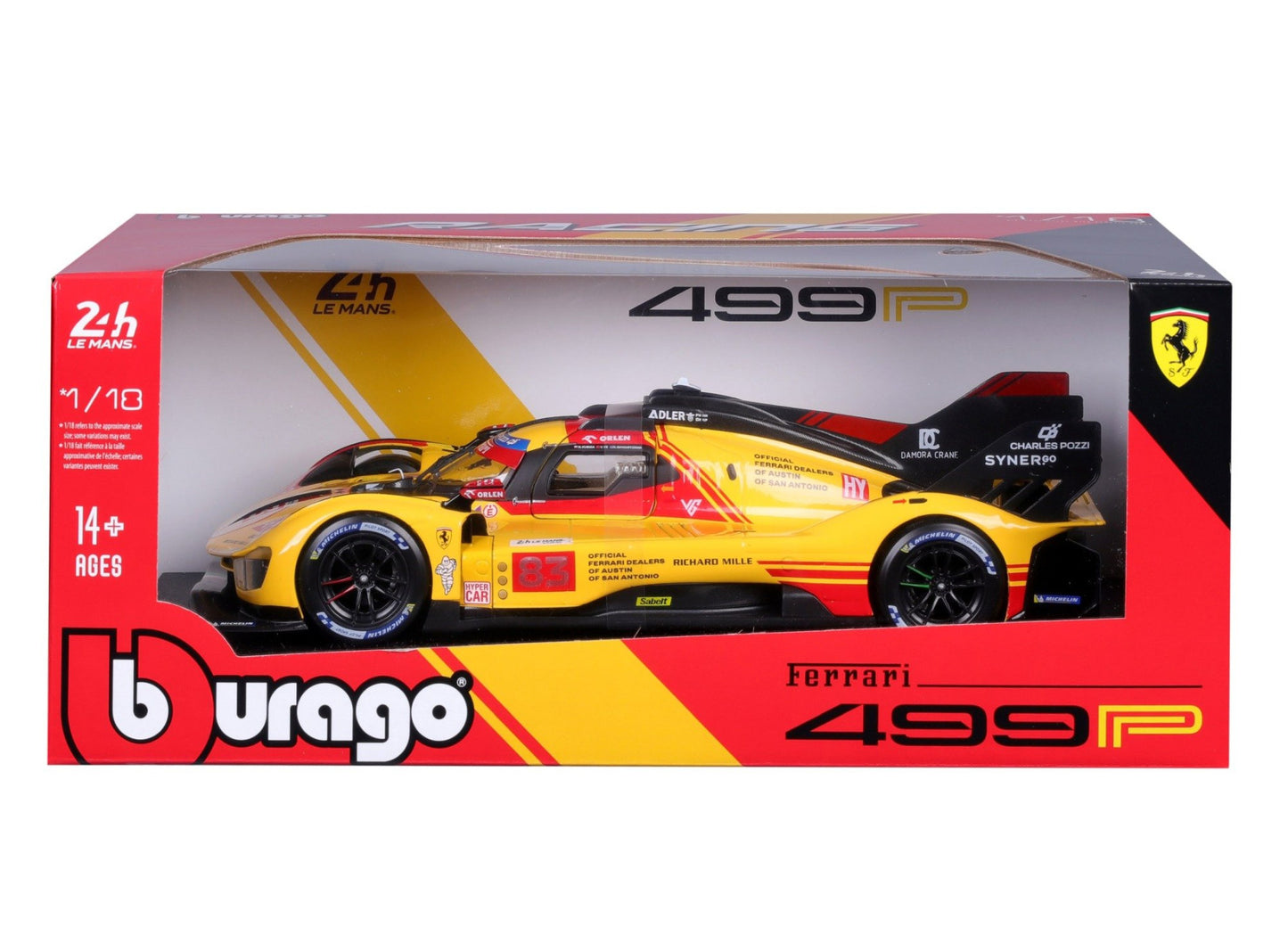 Ferrari Racing 499P LM Hypercar 2024 #83 1/18 Bburago Bur18-16304