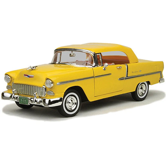 Chevy Bel Air Convertible w/Soft Top Yellow 1955 - 1/18 Scale - MotorMax - MOT73184YEL