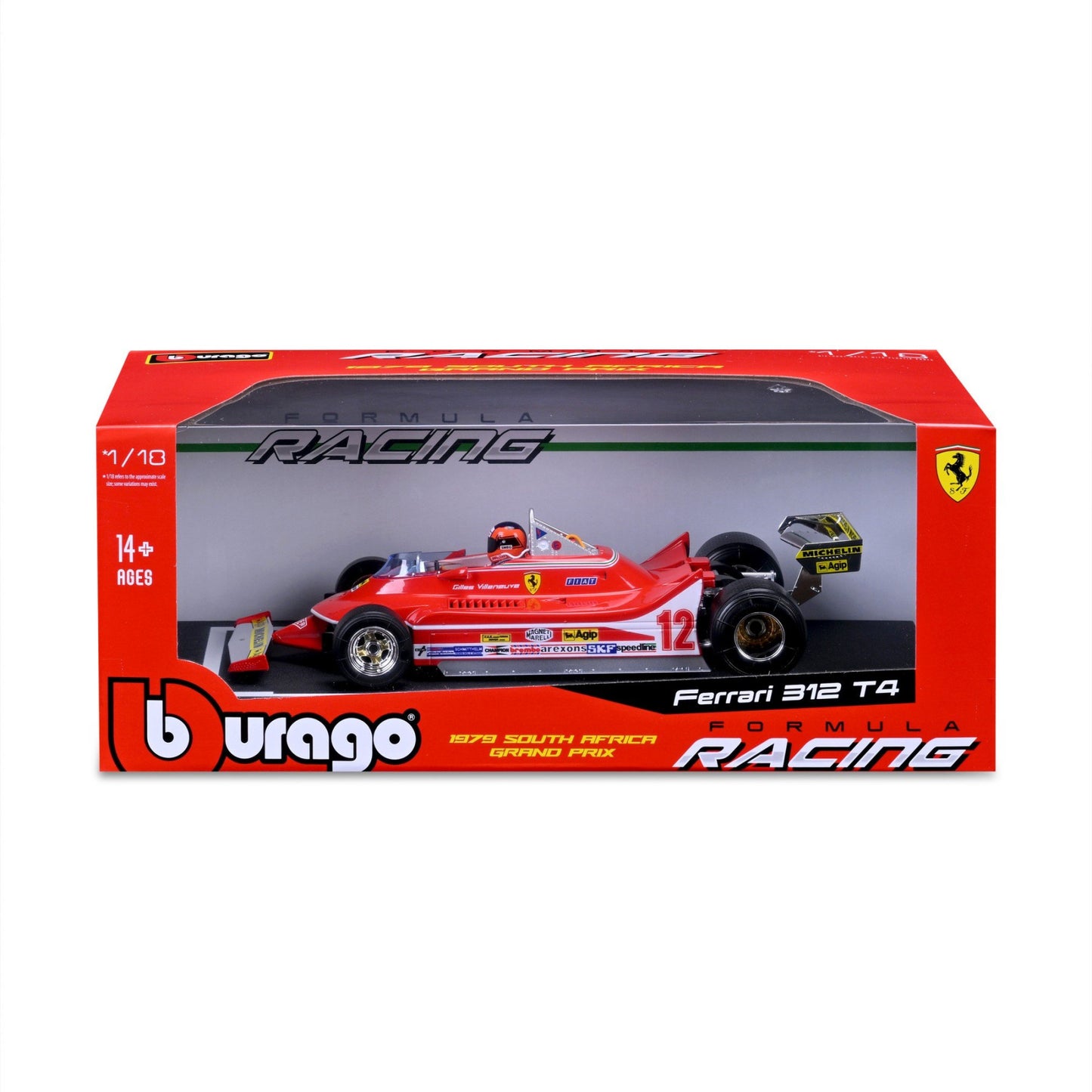 Ferrari 312T4 #12 G.Villeneuve 1979 GP RSA 1/18 Bburago Bur18-16814-12S