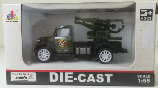 Truck Military AA Gun 1/55 Scale Desong 1804-54