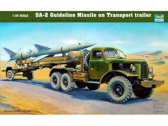 SAM-2 Guideline Missile on Transport trailer - 1/35 Scale - Trumpeter - TRU00204