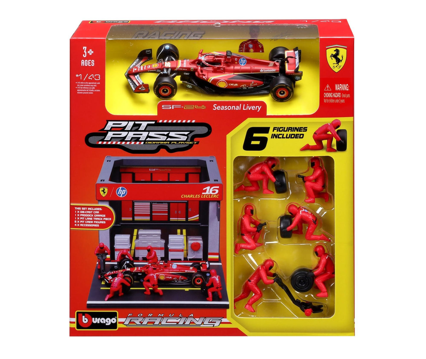 Ferrari F1 SF-24 2024 Pit Pass #16 Leclerc 1/43 Bburago Bur18-36862-16