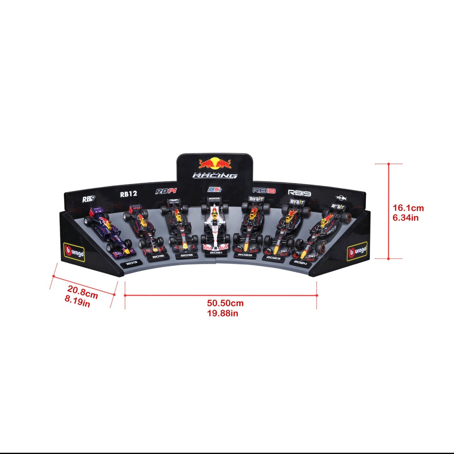 Red Bull F1 Deluxe Gift Box (7cars + Stand) 1/43 Bburago 18-38168