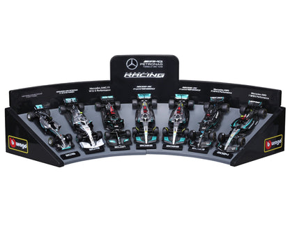 Mercedes F1 Deluxe Gift Box (7cars + Stand) 1/43 Bburago 18-38170