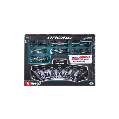 Mercedes F1 Deluxe Gift Box (7cars + Stand) 1/43 Bburago 18-38170